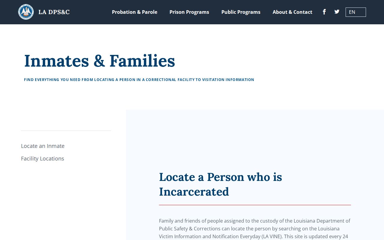 St. Bernard Parish arrest history transfer lookup with LA VINE and DPS&C