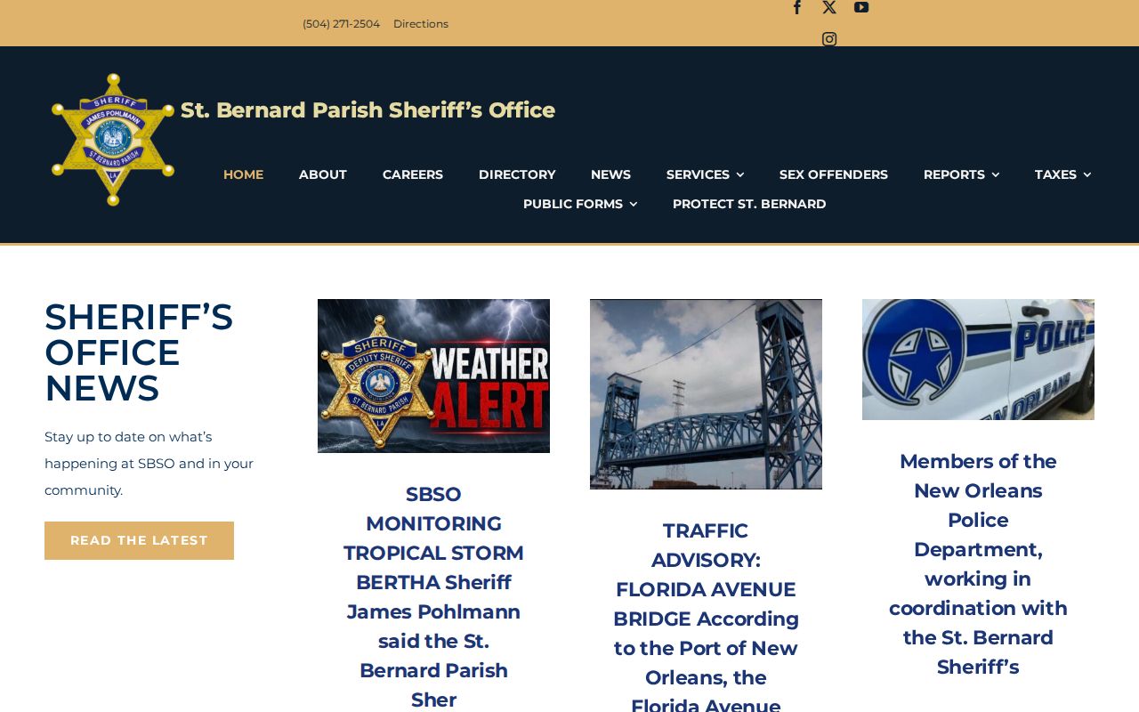 St. Bernard Parish criminal history Sheriff official homepage