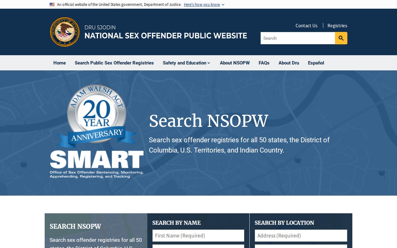 St. Bernard Parish sex offender check using the national NSOPW registry search